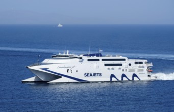 Mykonos, Cyclades, Greece - ferry Seajets, Eurochampion Jet, speedboat, high-speed ferry