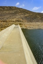 Mykonos, Cyclades, Greece - Dry Fokos Reservoir near Ano Mera. The Mykonos Municipal Water Supply