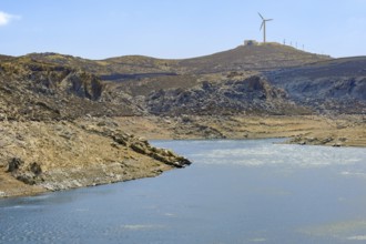 Mykonos, Cyclades, Greece - Dry Fokos Reservoir near Ano Mera. The Mykonos Municipal Water Supply