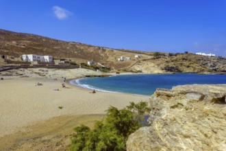 Mykonos, Cyclades, Greece - Mersini Beach, small settlement with sandy beach in the north of the