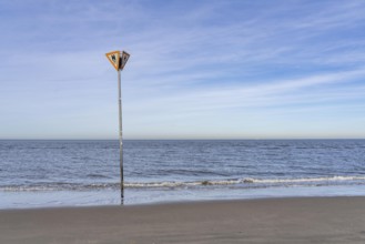 East Frisian North Sea island of Spiekeroog, Wadden Sea National Park, in winter, SOS, emergency