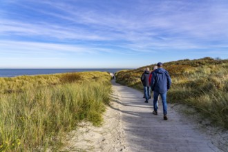 East beach of the East Frisian island of Spiekeroog, beach access through the dunes of Lower