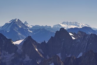 View of the Swiss Alps with the Matterhorn, Pointe Helbronner viewing terrace, Chamonix-Mont-Blanc,