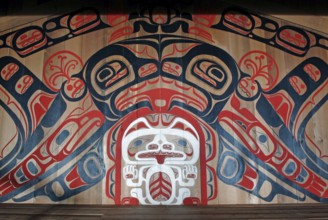 White Grizzly Wall Mural, Community Center, First Nation Village of the Gitga'ata Tribe, Tsimshian,