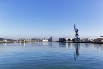 View of port facilities, container port, Aarhus, Jutland, Denmark