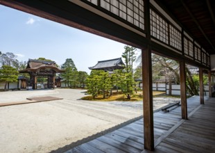 View from the veranda of a Kare-san-sui rock garden, Nantei Zen Garden, South Garden with