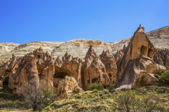Zelve Valley, fantastic tuff rock formations, Cappadocia, Turkey