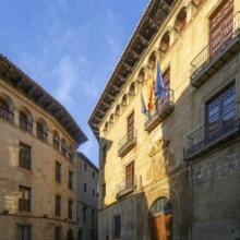 Casa de la Villa town hall Renaissance building, medieval village of Sos del Rey Católico, Cinco
