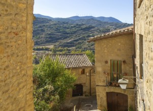 Historic buildings in medieval village of Sos del Rey Católico, Cinco Villas district, Zaragoza