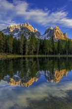 Mountain lake, mountains, reflection, sunny, evening light, Lake Antorno, Lake Antorno, Cadini