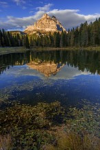 Mountain lake, mountains, reflection, sunny, evening light, Lake Antorno, Lake Antorno, Three