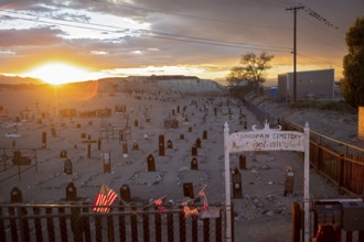 Tonopah, Nevada - Old Tonopah Cemetery at sunset