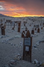 Tonopah, Nevada - Old Tonopah Cemetery at sunset