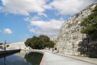 Harbour promenade, outer fortress wall, fortification, bastion, Neratzia fortress, also Nerantzia,