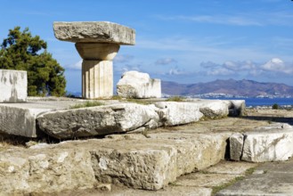Upper terrace, remains of the temple of Asclepios, Asclepieion, Latin Aescupium, three terraces,