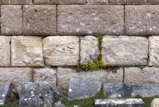 Middle terrace, detail, wall, seamless, Asclepieion, Latin Aescupium, three terraces, place of