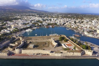 Aerial view, below Kastro, Neratzia fortress, also Nerantzia, castle, first mentioned in 1395,