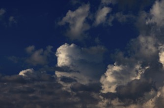 Dramatic cloudy sky with cumulus clouds, Upper Austria, Austria