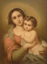 Biblical scene, Bible, Mary with Child Jesus, widely known as Madonna and Child, is one of the most