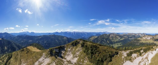 Drone shot, view of Egelseehörndl, Postalm, Osterhorn Group, Salzkammergut, Province of Salzburg,