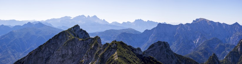 View from Rettenkogel to Bergwerkskogel and Dachstein, Postalm, Osterhorn Group, Salzkammergut,