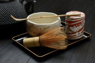 Matcha tea preparation accessories, tea utensils