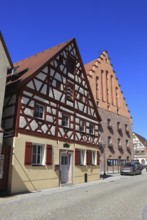 Fachwerkhäuser und Rathausplatz, city of Heideck in the district of Roth, Middle Franconia,