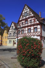Fachwerkhäuser am Rathausplatz, city of Heideck in the district of Roth, Middle Franconia, Bavaria,