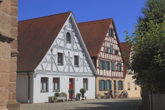 Half-timbered houses in the old town, town of Heideck in the district of Roth, Middle Franconia,