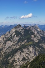 View from Braunedlkogel to Rinnkogel and Rettenkogel, Postalm, Osterhorn Group, Salzkammergut,