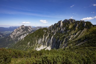 View from Braunedlkogel to Scharfen and Rinnkogel, Postalm, Osterhorn Group, Salzkammergut,