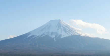 View of Mount Fuji volcano in the evening light, Yamanashi Prefecture, Japan