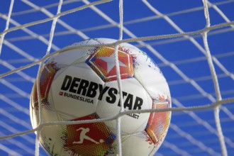 Close-up of the soccer ball of the 2025/26 Bundesliga (symbolic image)