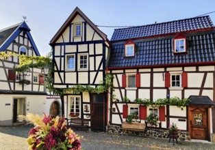 Half-timbered houses in the old town of Erpel, Neuwied district, Rhineland-Palatinate, Lower Middle
