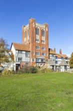 Gatehouse and water tank in planned holiday village of Thorpeness, Suffolk, England, UK built 1929