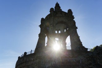 Kaiser Wilhelm Memorial, national monument with dome, landmark, sunny autumn weather, back light,