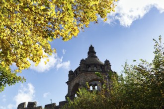 Kaiser Wilhelm Memorial, national monument with dome, landmark, sunny autumn weather, Porta