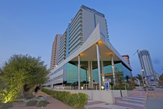 Hotel complex, Diamante Beach El Hotel AR Diamate Beach Hotel in Calpe, night view, Valencia, Costa