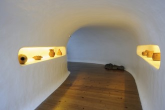 Interior corridor corridor in building designed by Cesar Manrique with the collaboration of Jesús