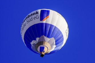 A hot air balloon, registration D-OASF, rises into the air as part of an air show at the