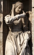 Sculpture at City Hall on Grand Place, Brussels, Belgium