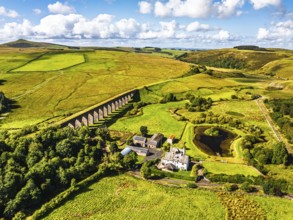 Shankend Viaduct from a drone, Hawick, Scottish Borders, Scotland, UK