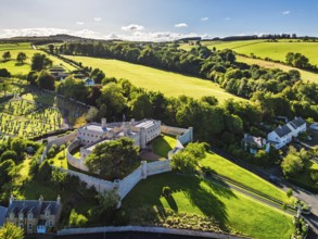 Jedburgh Castle from a drone, Jedburgh, Scottish Borders, Scotland, UK
