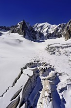 View of the mountains from the Télécabine Panorama Railway, La Tour Ronde, Mont Blanc, Mont Maudit,