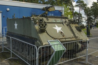 Disused small armored vehicle small tank M113 A2 APC lead tank transport tank crew transport tank,