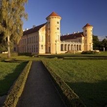 Rheinsberg Castle, front in late evening light, prime example of Friederician Rococo, Ruppiner