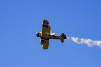 A Boeing PT-17 Stearman biplane, also Boeing Stearman Model 75, with the inscription 399 USNAVY