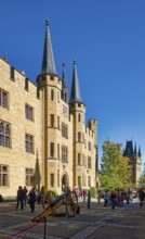 Courtyard, Hohenzollern Castle, ancestral home of the House of Hohenzollern, noble family, German