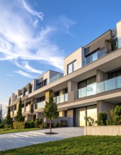 New modern block of flat, condo architecture, Residential apartment as a flat, luxury house