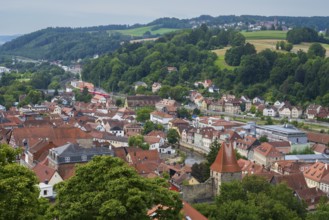 View of the city from Rosenberg Fortress, Upper Franconia, Franconia, Bavaria, Germany